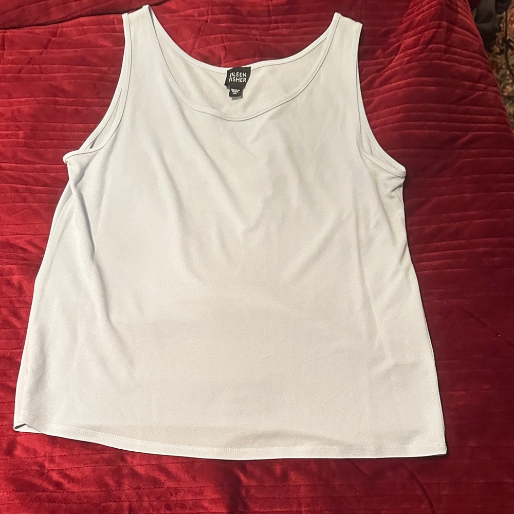 Eileen Fisher soft blue Sleeveless Tank Top size m silk